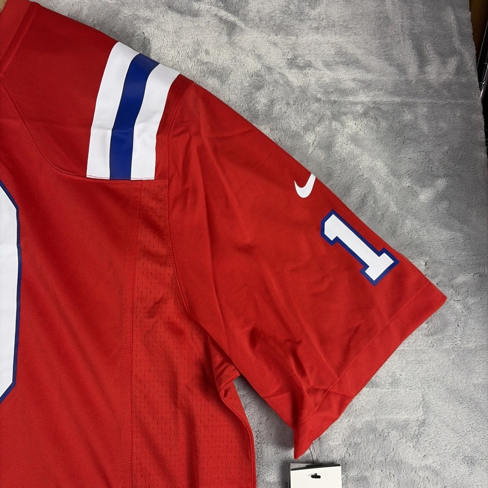 Mac Jones New England Patriots Nike Alternate Game Jersey Throwback Red 3XL NEW! - Picture 4 of 10